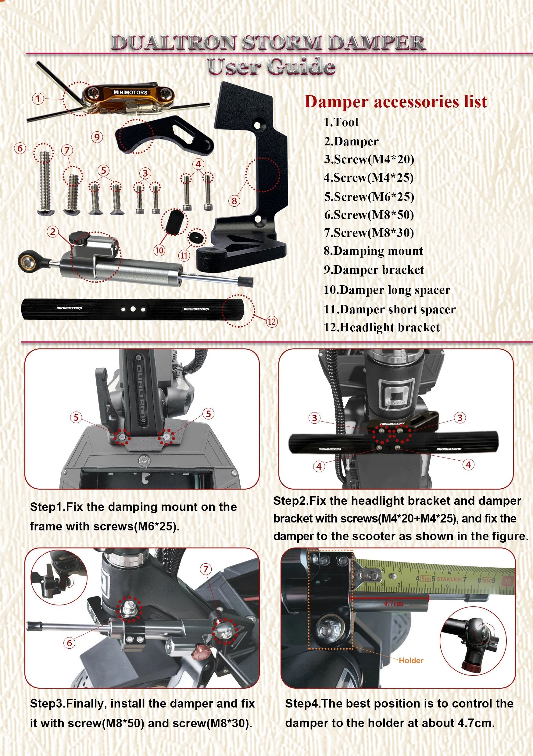 Steering Damper Complete Kit - Dualtron Storm | 02.210.00113 - Image 3